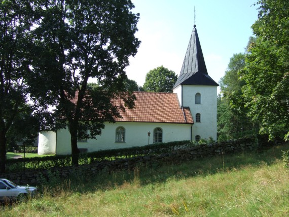 Hulared kyrka 1900-tal. Den gamla kyrkan ingick i Daltorps pastorat. /Pr&auml;stsl&auml;kt/