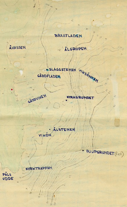 Ur djupm�tningskarta 1964