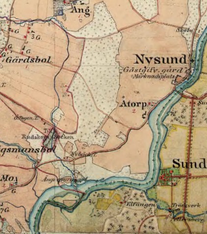 Mill of &Auml;ng.  Map from about 1895